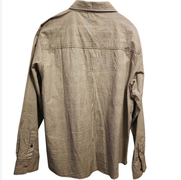 Mecca USA Mens XL Tan Plaid Long Sleeve Button Up Urban Cowboy Y2K 00 Streetwear - Picture 5 of 6